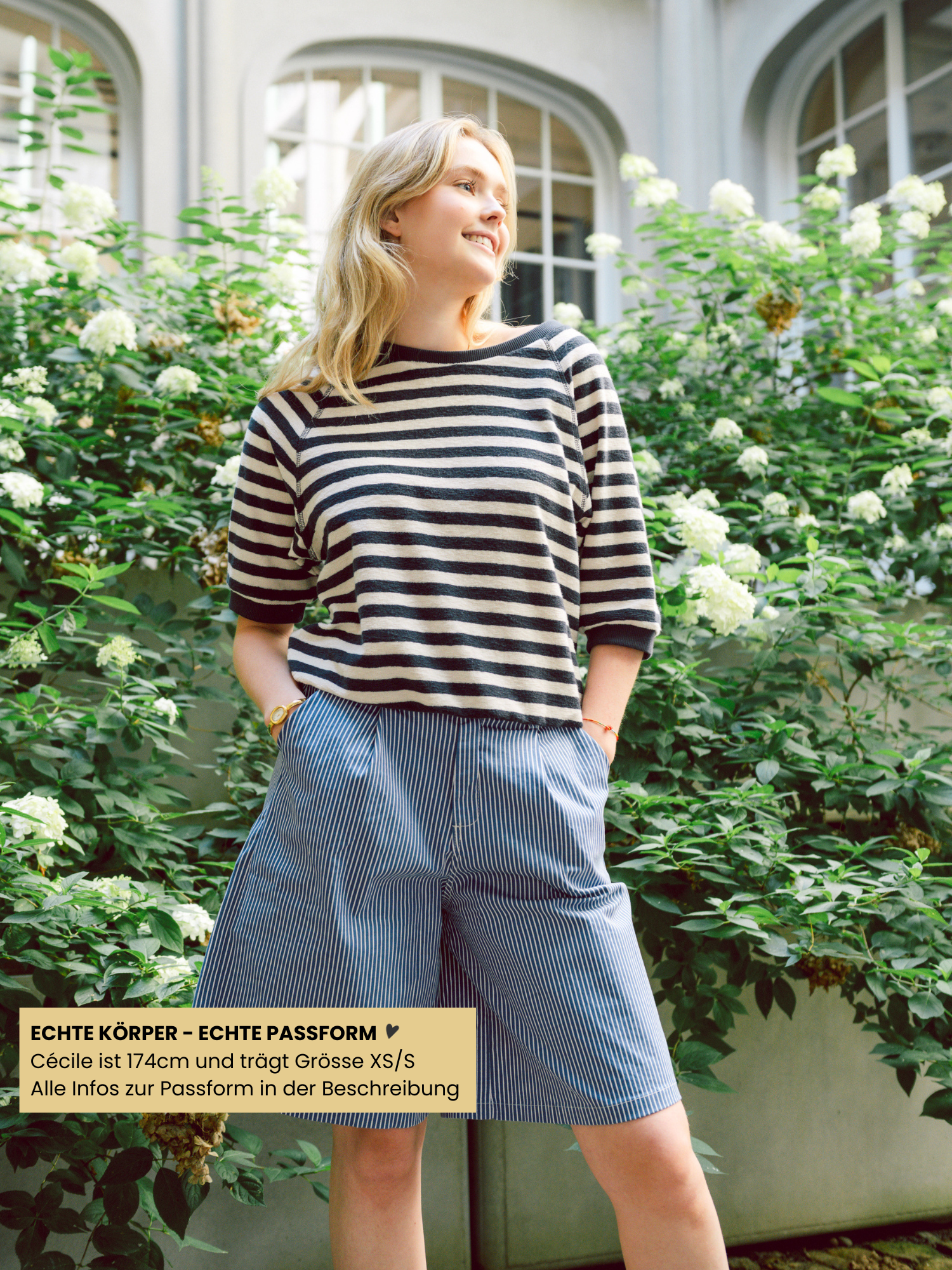 Shorts - Saga Stripe, Navy – Bild 2