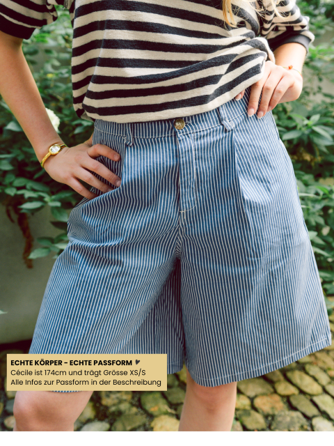 Shorts - Saga Stripe, Navy – Bild 3