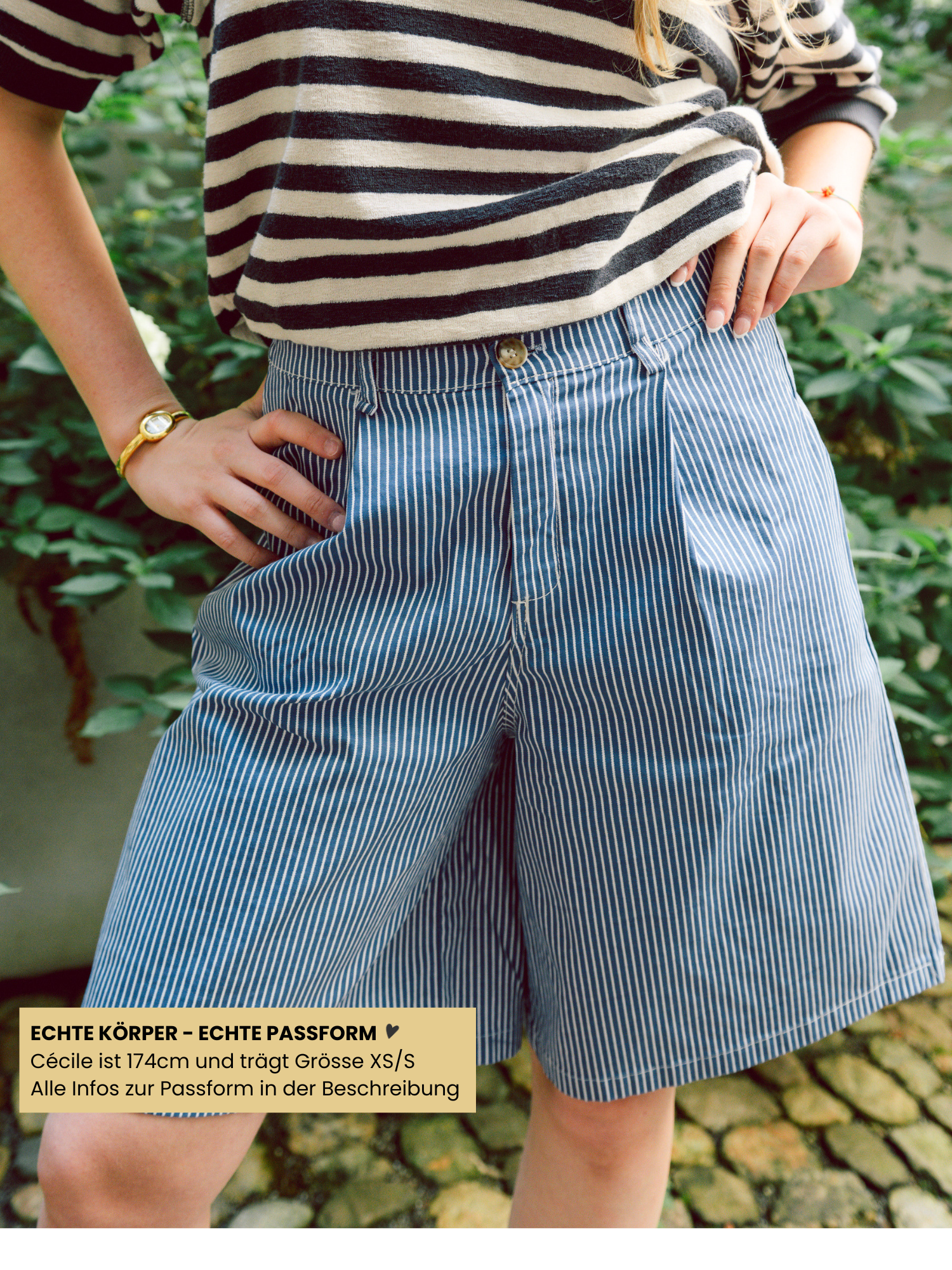 Shorts - Saga Stripe, Navy – Bild 3