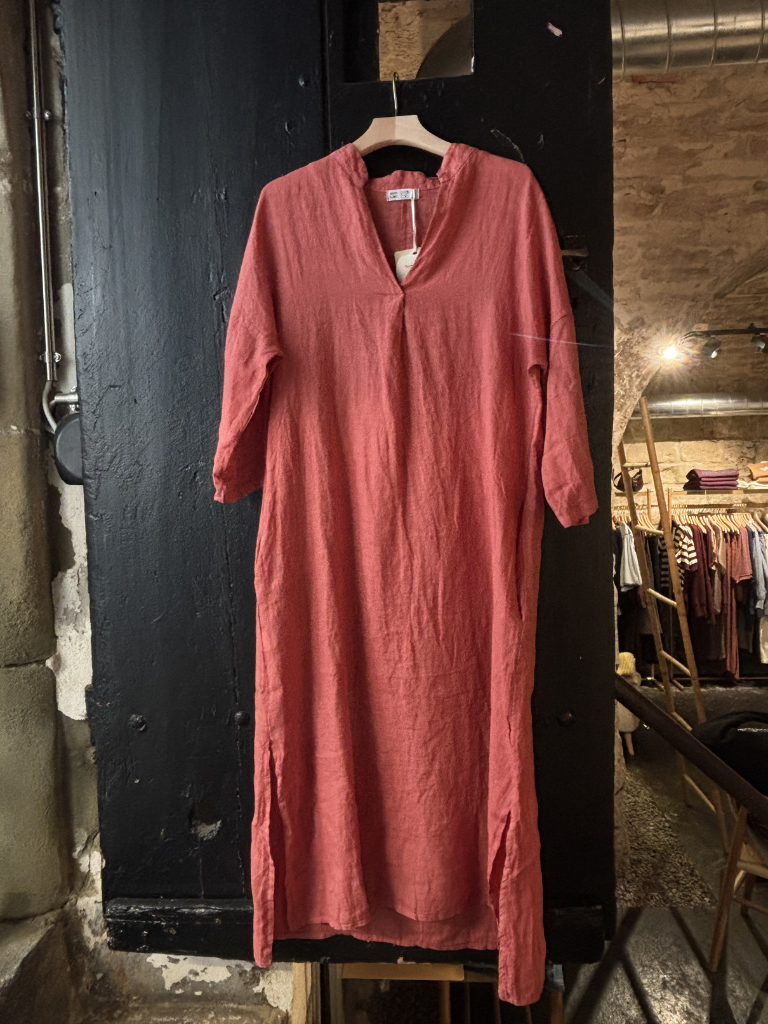 Leinenkleid - Long, Koralle – Bild 2
