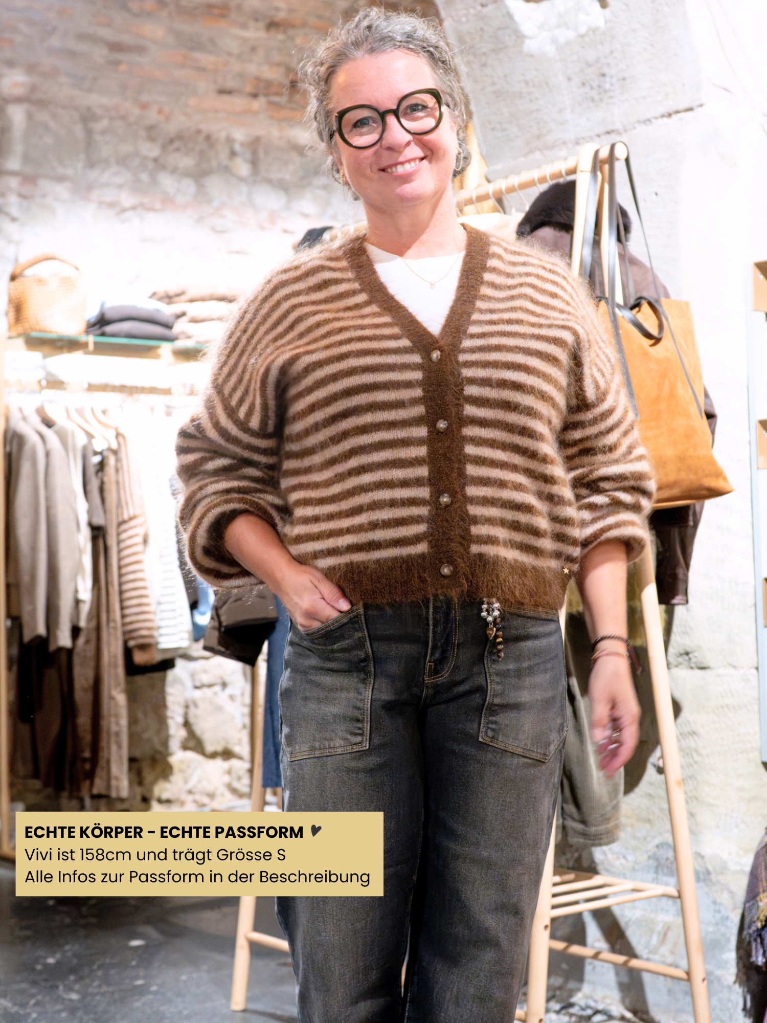 Cardigan - Alvaro, Cognac Chiné / Blush Chiné – Bild 8