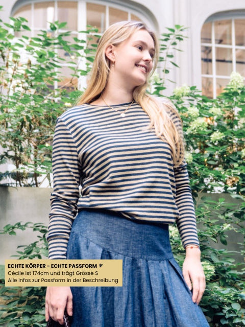 Alternative view of T-Shirt- Prisca, Blue/Sand Stripes