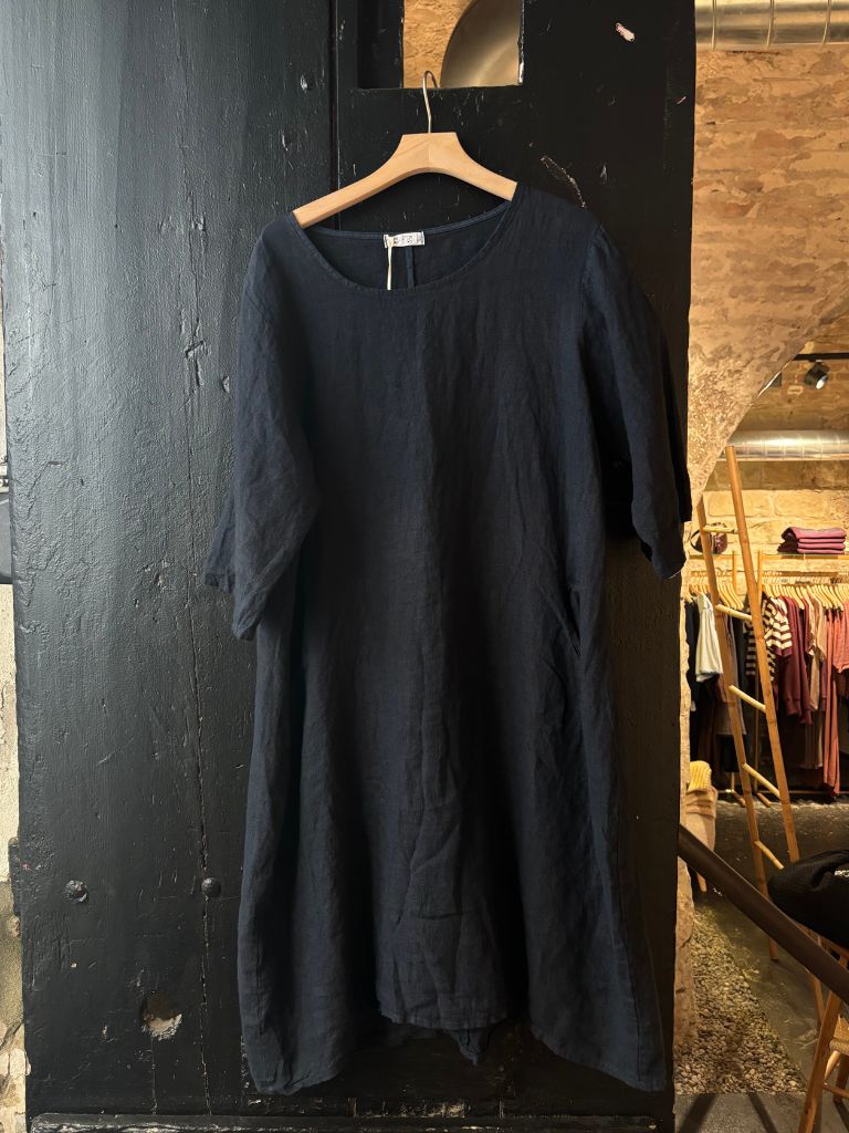 Leinenkleid - Schwarzblau
