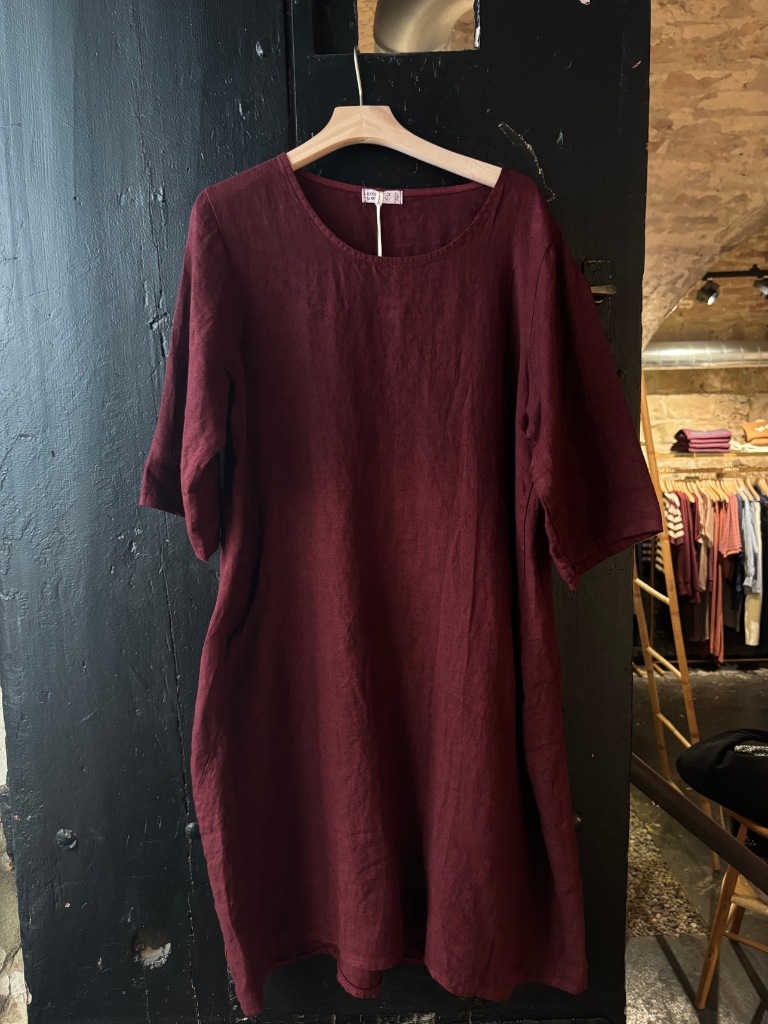 Leinenkleid - Burgundy