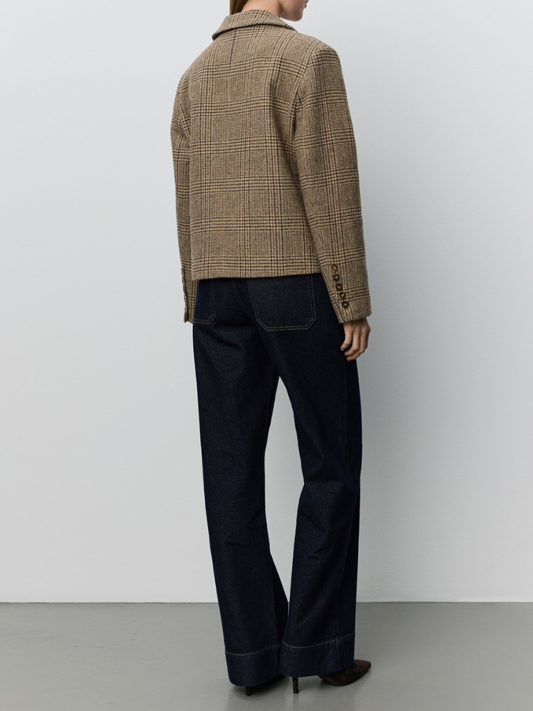 Blazer - EllySW Checked Short, Brown Check – Bild 5