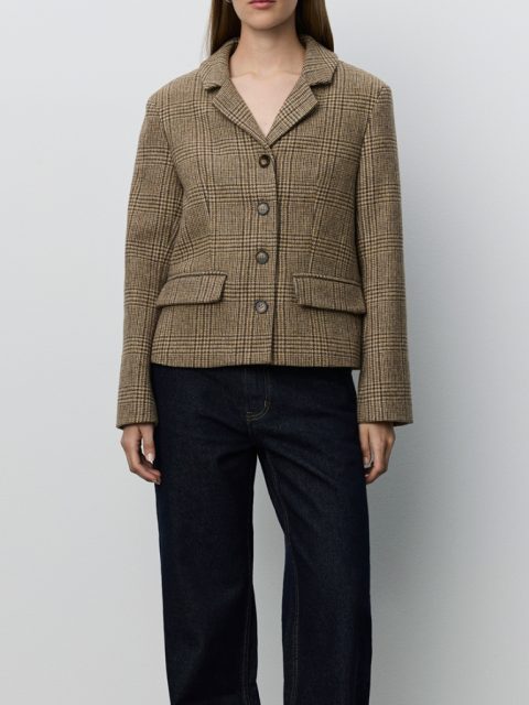 Blazer - EllySW Checked Short, Brown Check – Bild 4