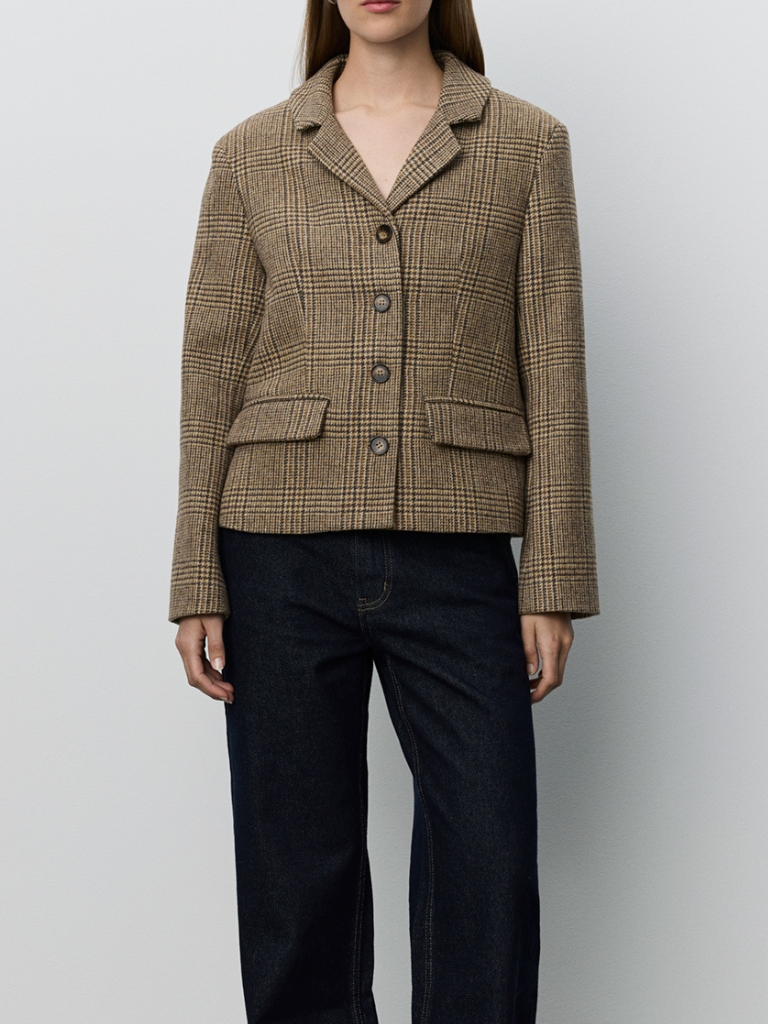 Blazer - EllySW Checked Short, Brown Check – Bild 4