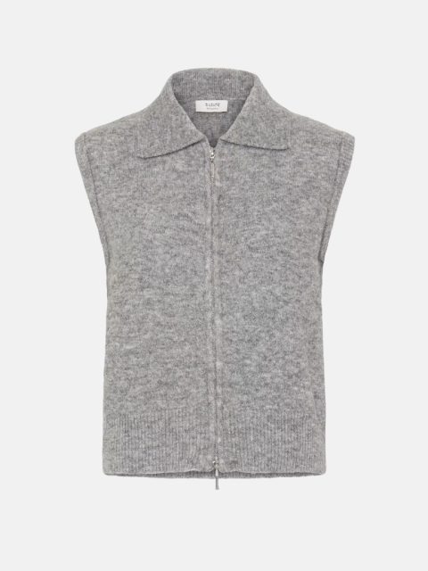 Gilet - Byomea Zipper Slipover, Mid Grey Melange