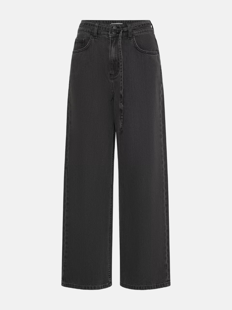 Jeans - Bykimu Belt Jeans 3, Black Denim