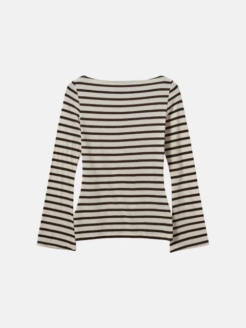 Langarmshirt - CeceSW Boat-Neck Long-Sleeve, Brown Striped – Bild 3