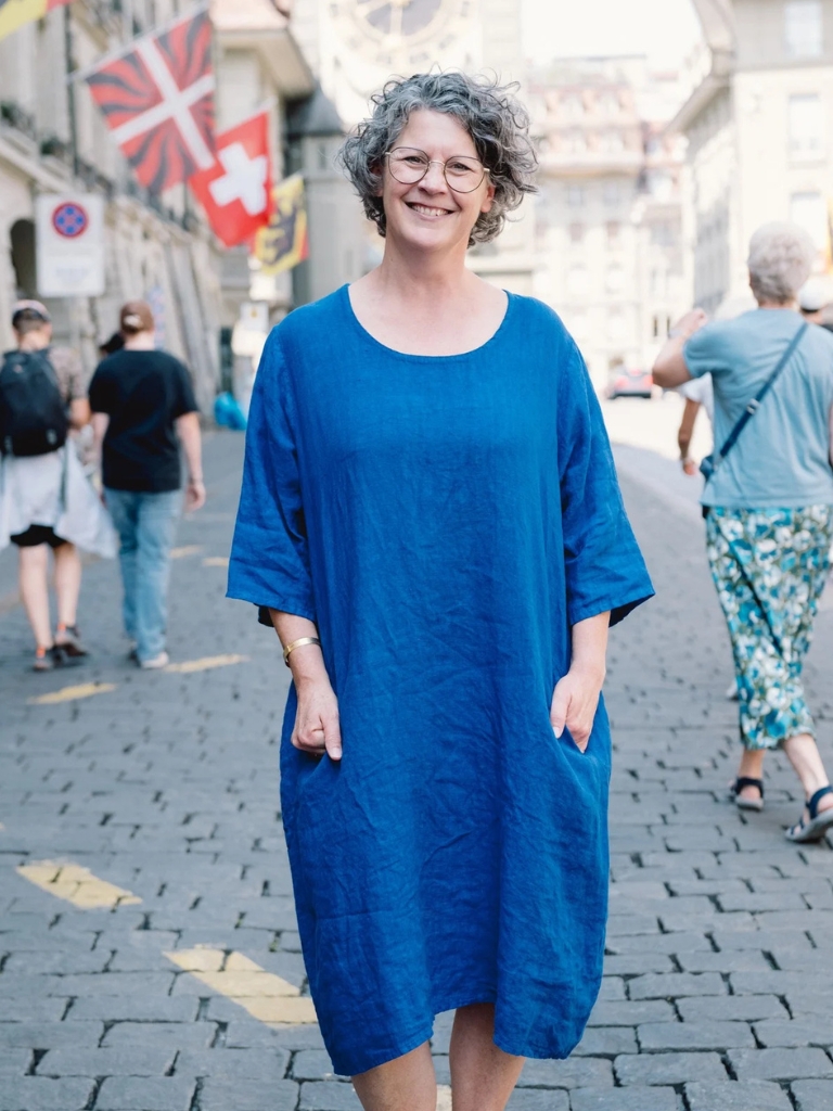 Leinen Kleid - Blau