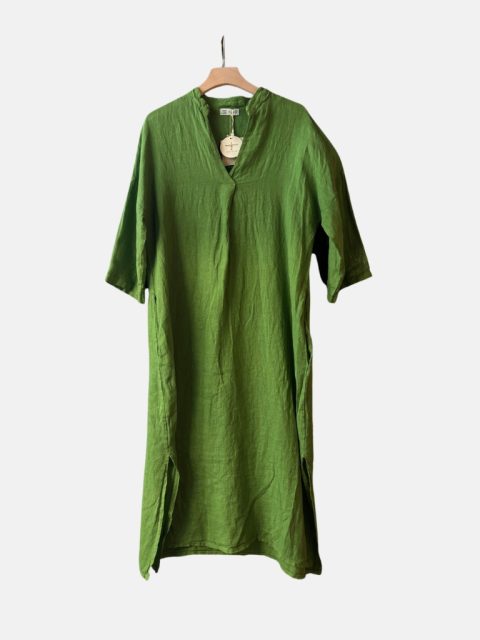 Leinenkleid - Long, Grün