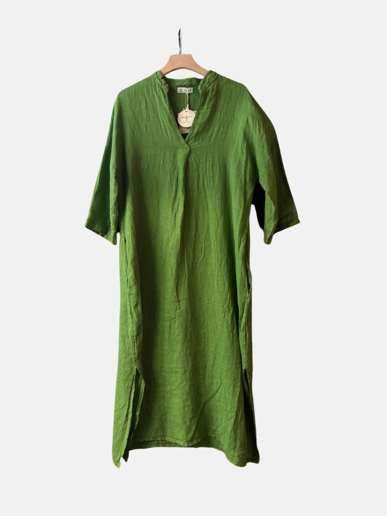 Leinen Kleid - Grün