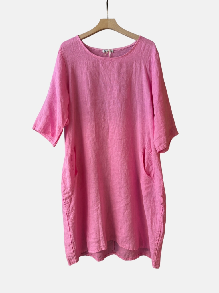 Leinen Kleid - Pink