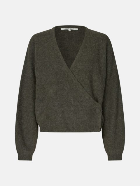 Pullover - Gabby Wrap Knit, Black Olive