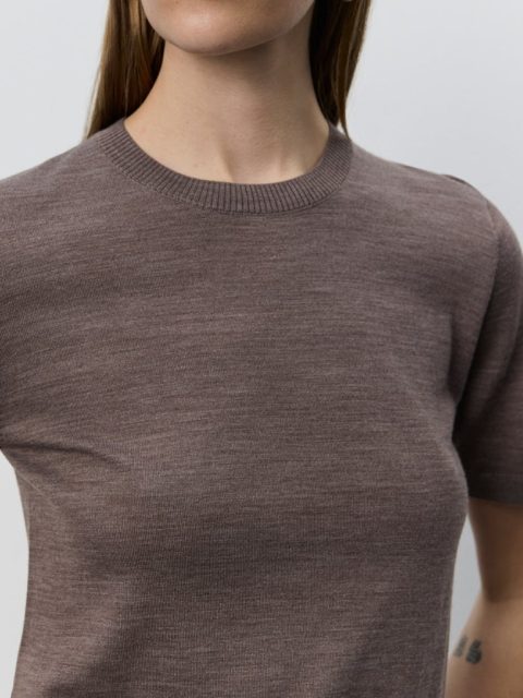 Pullover - Sorellasw Short Sleeve, Brown Melange – Bild 5