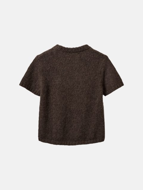 Pullover - SagaSW Short Sleeve Knit, Dark Brown – Bild 7