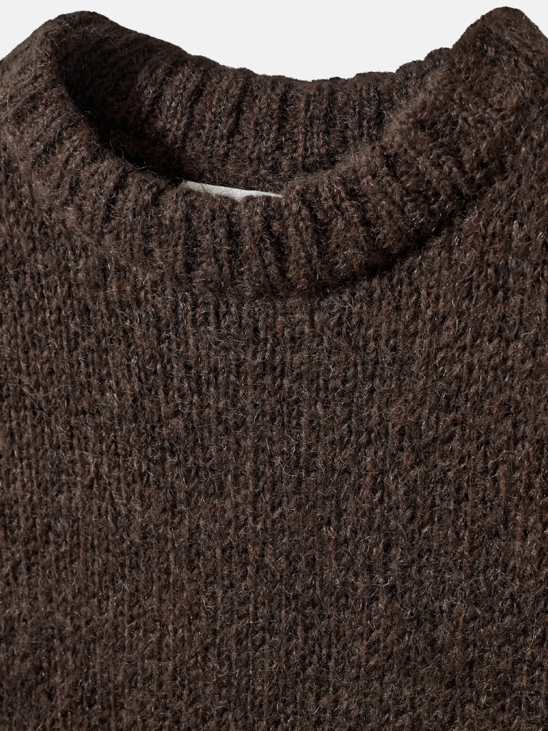 Pullover - SagaSW Short Sleeve Knit, Dark Brown – Bild 6