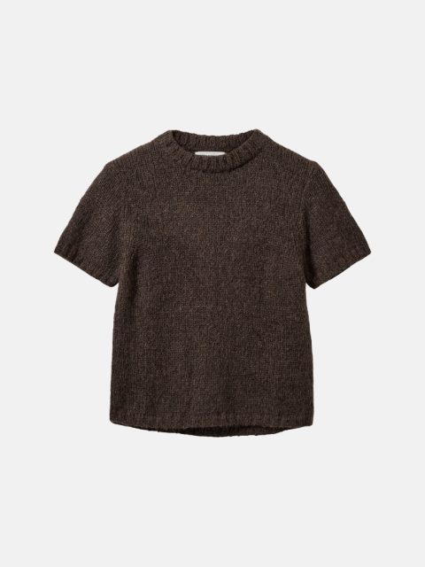 Pullover - SagaSW Short Sleeve Knit, Dark Brown