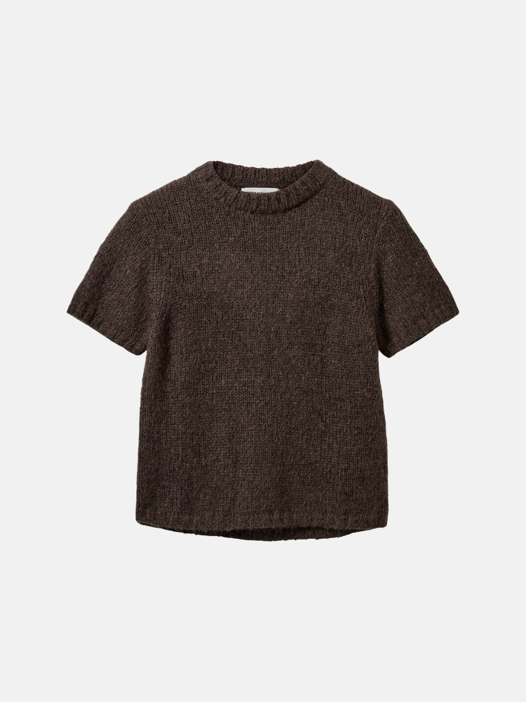 Pullover - SagaSW Short Sleeve Knit, Dark Brown