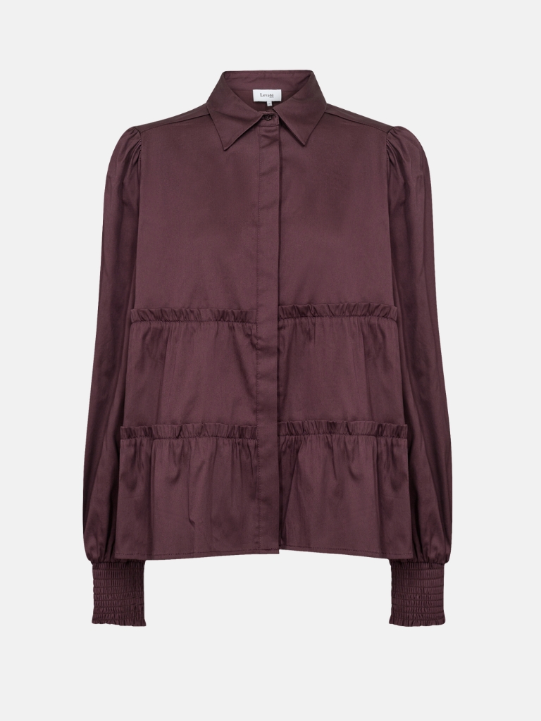 Levete Room Shirt LR Isla Solid 9 in Bordeaux