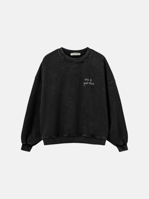 Sweatshirt - ParosSW Oversized Printed, Washed Black – Bild 5