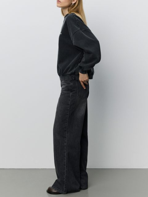 Sweatshirt - ParosSW Oversized Printed, Washed Black – Bild 3