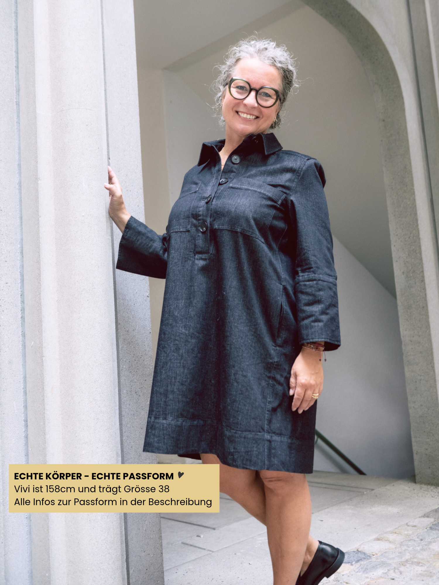Kleid - Dera Denim New Tunic Dress, Black – Bild 3