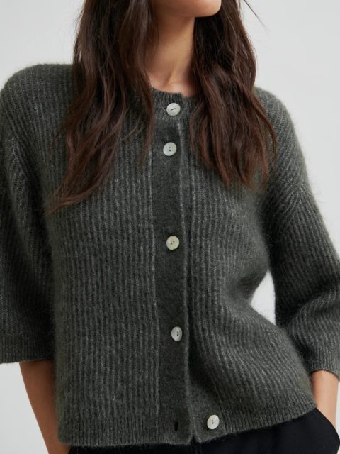 Cardigan - Andrea Knit Rib, Beluga – Bild 3