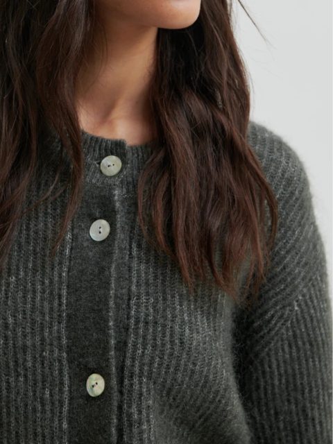 Cardigan - Andrea Knit Rib, Beluga – Bild 6