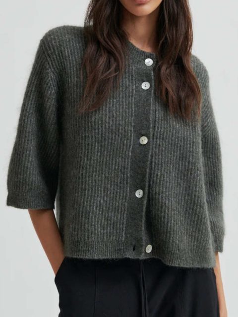 Cardigan - Andrea Knit Rib, Beluga
