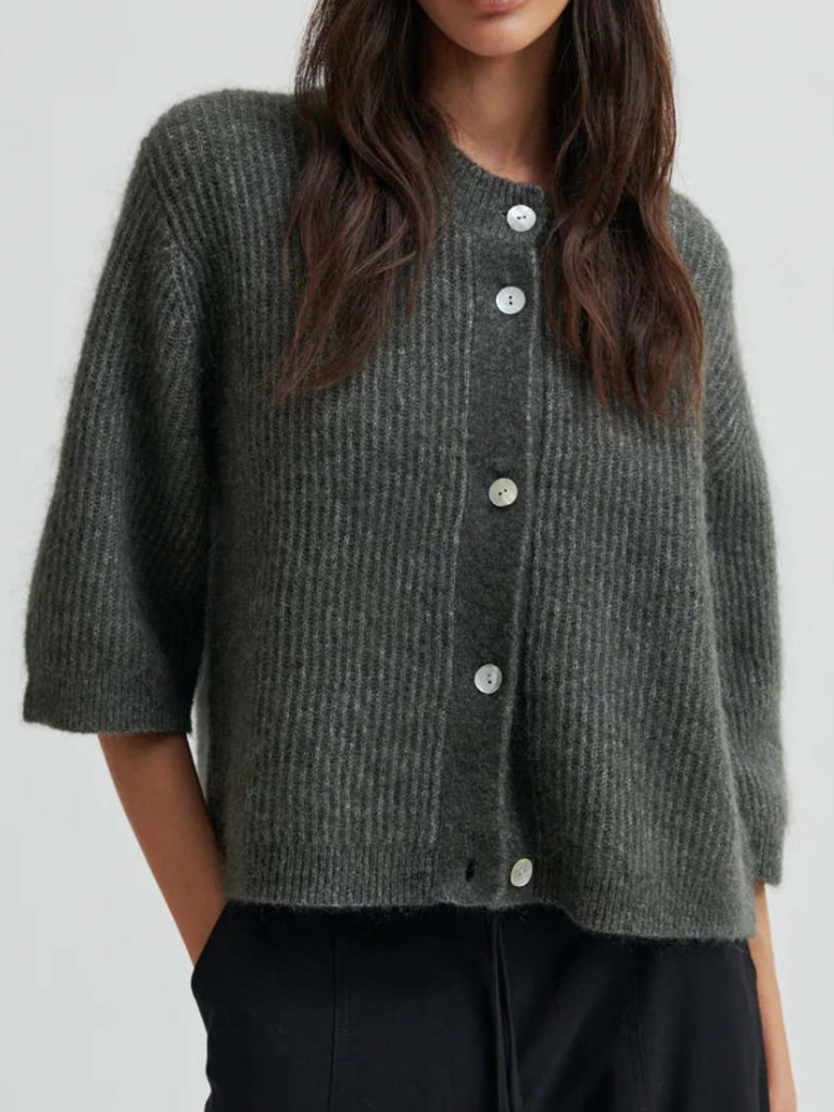 Cardigan - Andrea Knit Rib, Beluga
