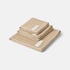 Studio Feder Una Handtuch aus Bio-Baumwolle in Sand Beige Rain mit hellen Streifen