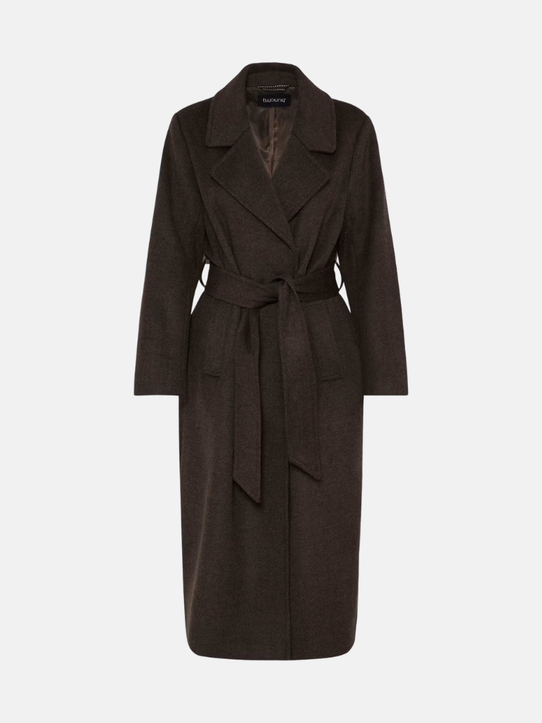 Mantel - BYABONNET Long Coat, Java Melange Brown – Bild 5