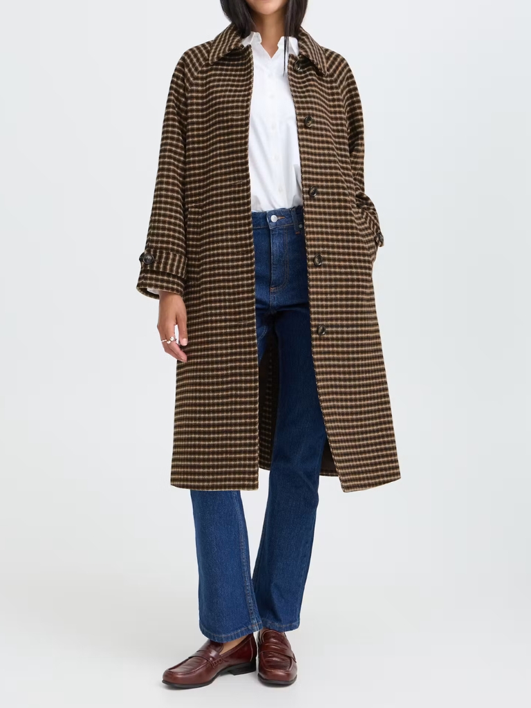 Mantel - BYCAMIO Coat, Olive Night Check Green