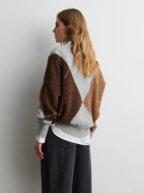 Alternative view of Pullover - Forca Knit V-Neck, Light Grey Melange