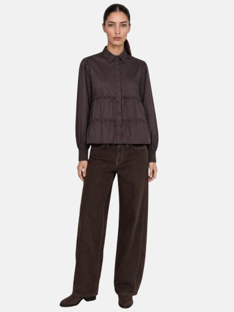 Shirt - LR Isla Solid 95, Dark Brown – Bild 4