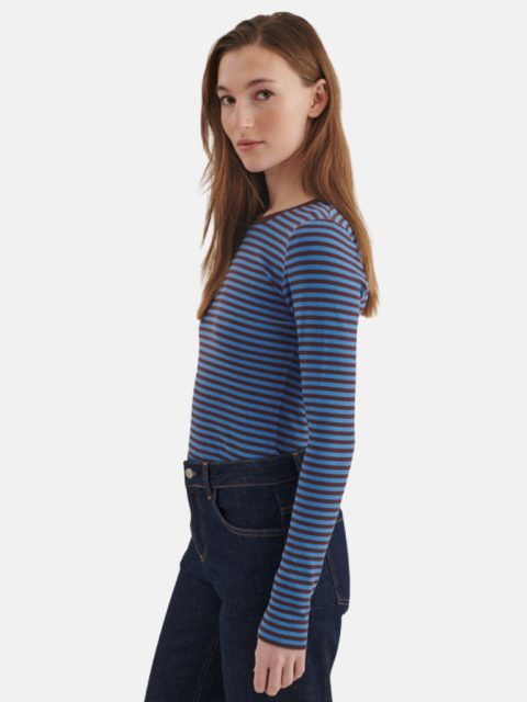 Shirt - Ludmilla LS Tee, Riviera / Chicory Coffee – Bild 3