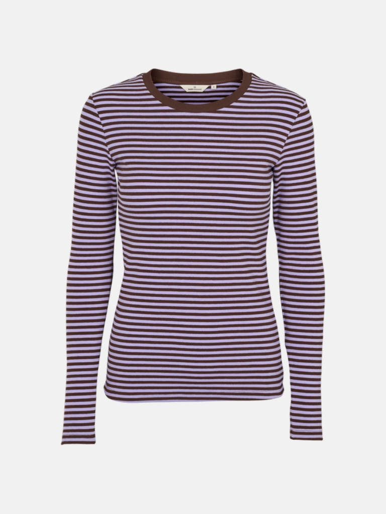 Shirt - Ludmilla LS Tee, Violet Tulip / Chicory Coffee