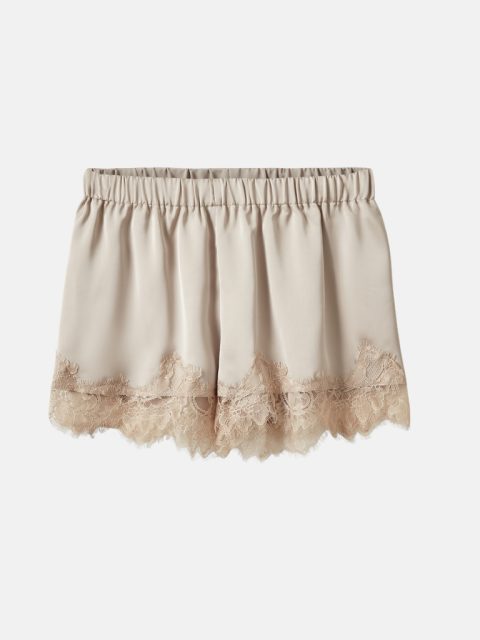 Sofie Schnoor Shorts - Vadasw Lace Detailed in Feather Gray Beige Farbe
