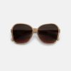 Sonnenbrille - Butterfly, Beige