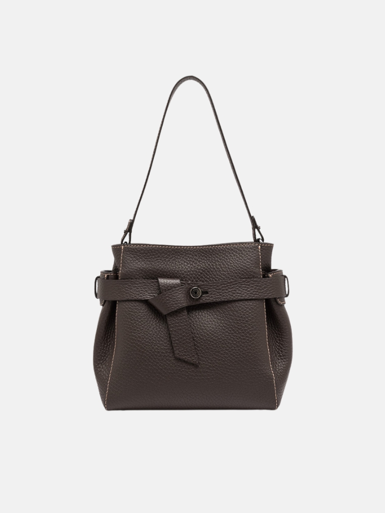 Gianni Chiarini Firenze Miranda Ledertasche in Espresso mit Doppelhenkel und Schulterriemen