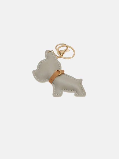 Bow19 Charm Bulldog Taschenanhänger in Grey mit Schlüsselring und Karabiner