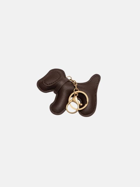 Bow19 Charm Dog Taschenanhänger in Braun mit Schlüsselring und Karabiner