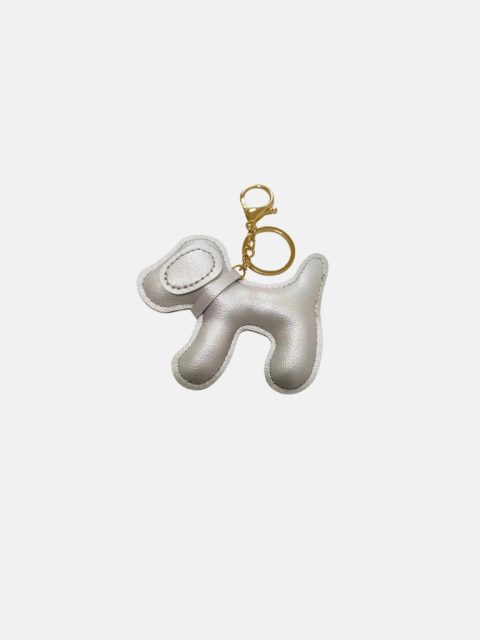 Bow19 Charm Dog Taschenanhänger in Silber mit Schlüsselring und Karabiner