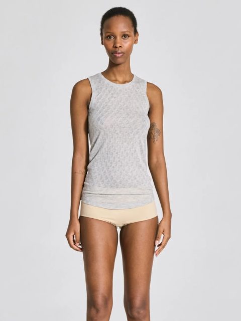 Top - Alberte S´less Silk, Grey Melange – Bild 4