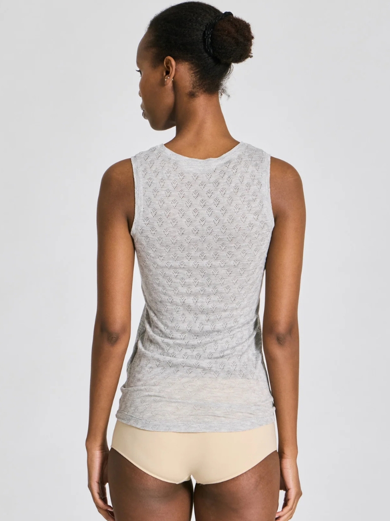 Top - Alberte S´less Silk, Grey Melange – Bild 2