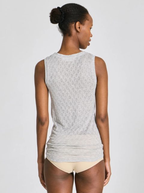 Alternative view of Top - Ottelia V-neck S’less Silk, Light Grey Melange