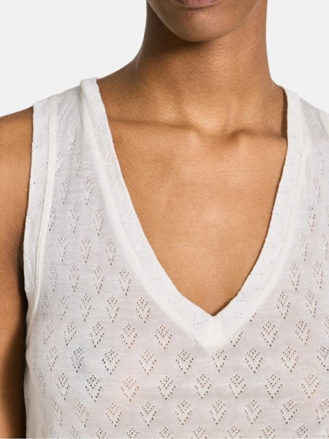 Top - Ottelia V-neck S’less Silk, Off White – Bild 3
