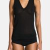 Top - Ottelia V-neck S’less Silk, Stretch Limo Black